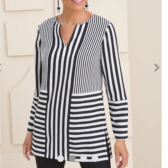 NEW CHICO’S STRIPED TUNIC - SOLD OUT - Picture 1 of 9